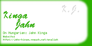 kinga jahn business card